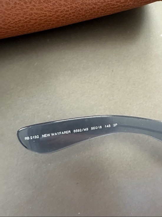 Ray-Ban New Wayfarer Sunglasses - Blue  with Grey Lenses Polarized RB2132 Unisex main image 6